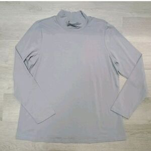 Susan Graver Grey Weekend Cotton Essentials Turtleneck Shirt Casual Size Large